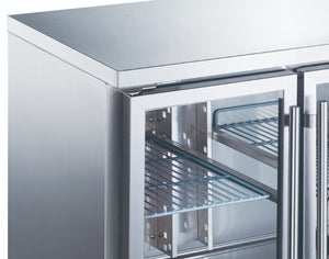 Koelwerkbank - 136 cm - 2 Glazen Deuren