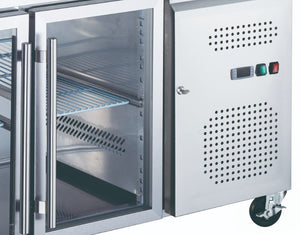 Koelwerkbank - 136 cm - 2 Glazen Deuren