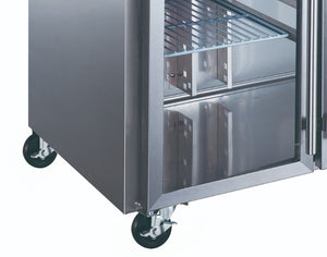 Koelwerkbank - 136 cm - 2 Glazen Deuren