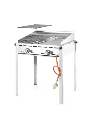 Green Fire met 2 branders, HENDI, Profi Line, 2x GN 1/1 roosters, 11,6kW, 740x612x(H)825mm