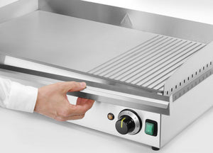 Bakplaat 1/3 geribbeld, HENDI, Kitchen Line, 230V/3500W, 697x474x(H)241mm
