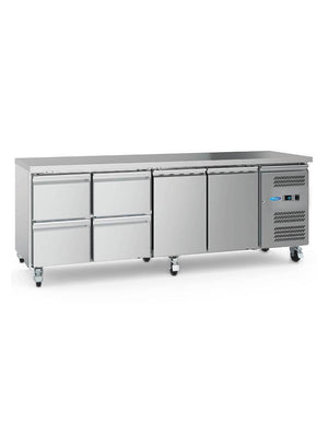 Koelwerkbank - 223 cm - 4 Deuren