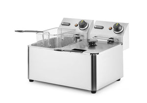 Friteuse 2x4 L, HENDI, Kitchen Line, 8L, 230V/6000W, 470x380x(H)315mm