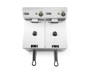 Friteuse 2x4 L, HENDI, Kitchen Line, 8L, 230V/6000W, 470x380x(H)315mm
