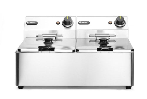 Friteuse Kitchen Line - 2x 6L, HENDI, Kitchen Line, 12L, 230V/6600W, 550x430x(H)305mm