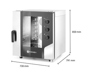 Hetelucht stoomoven CONTROL 7x GN1/1, HENDI, 400V/10400W, 730x855x(H)850mm
