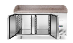 Pizzawerkbank met granieten werkblad, 2 deuren, Arktic, 250L, graniet, 230V/250W, 800x1510x(H)1050mm