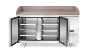 Pizzawerkbank met granieten werkblad, 2 deuren, Arktic, 250L, graniet, 230V/250W, 800x1510x(H)1050mm