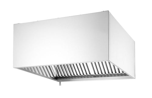 Wandgemonteerde afzuigkap - bevestigd met bouten, HENDI, Zilver, 1005x1000x(H)450mm, Rechthoekig