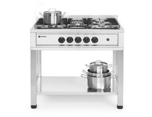 Gasfornuis - 5 pits, met open frame, HENDI, Kitchen Line, 14,3kW, 900x640x(H)910mm