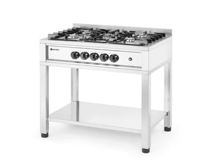 Gasfornuis - 5 pits, met open frame, HENDI, Kitchen Line, 14,3kW, 900x640x(H)910mm