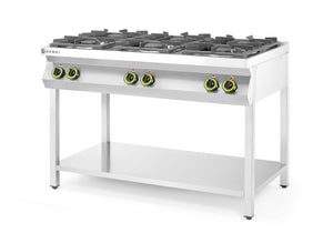 Gasfornuis 6-pits open standaard, HENDI, Kitchen Line, 28,5kW, 1200x700x(H)900mm