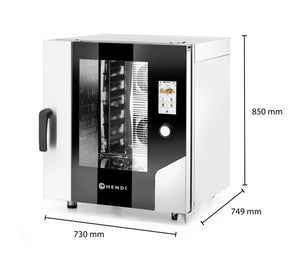 Convectiestoomoven – Touch 7 x GN 1/1, elektrisch, met directe stoom en een aanraakscherm, HENDI, 400V/11400W, 730x784x(H)850mm