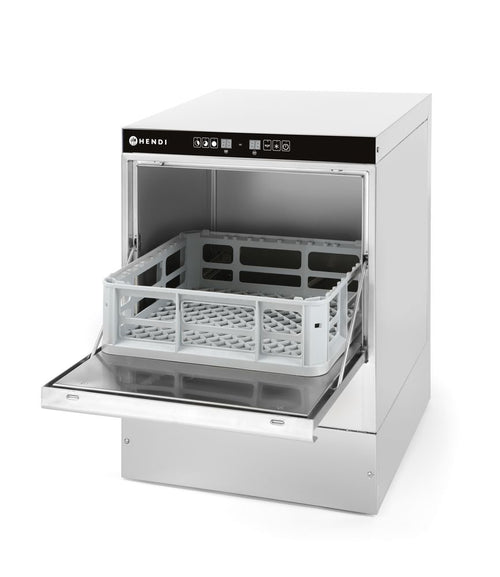 Glazen vaatwasser 40x40, elektronische bediening, HENDI, Budget Line, met reinigingspomp, 230V/2800W, 470x510x(H)710mm