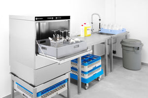 Vaatwasser 40x40 - elektronische bediening, HENDI, Kitchen Line, 230V/2800W, 470x510x(H)710mm
