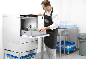 Vaatwasser 40x40 - elektronische bediening, HENDI, Kitchen Line, 230V/2800W, 470x510x(H)710mm