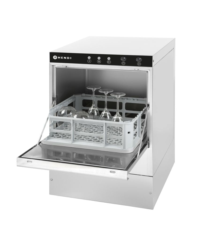 Glazen vaatwasser 40x40, elektronische bediening, HENDI, Budget Line, 230V/2800W, 470x510x(H)710mm