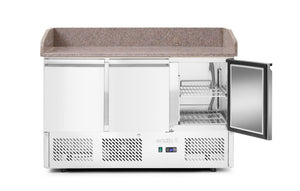 Pizzawerkbank met 3 deuren en koelvitrine 380+40L, Arktic, 254L, 230V/400W, 700x1400x(H)943mm