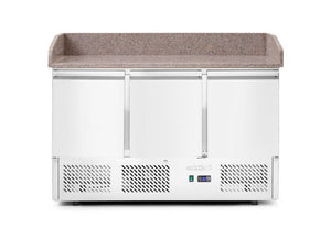 Pizzawerkbank met 3 deuren en koelvitrine 380+40L, Arktic, 254L, 230V/400W, 700x1400x(H)943mm