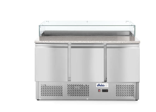 Pizzawerkbank met 3 deuren 380L, Arktic, 254L, 230V/310W, 700x1365x(H)1120mm