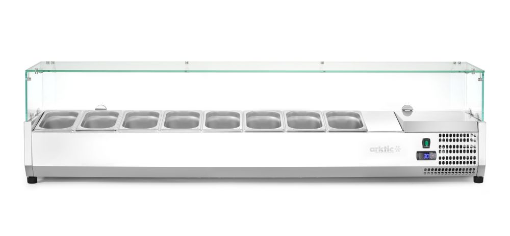 Opzetkoelvitrine GN 1/4, Arktic, 8x GN 1/4, GN 1/4, 36L, 230V/180W, 335x1805x(H)460mm