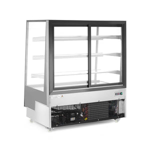 Koelvitrine met 3 schuine schappen, Arktic, Zwart, 230V/490W, 833x1200x(H)1460mm