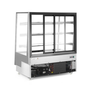 Koelvitrine met 3 schuine schappen, Arktic, Zwart, 230V/490W, 833x1200x(H)1460mm