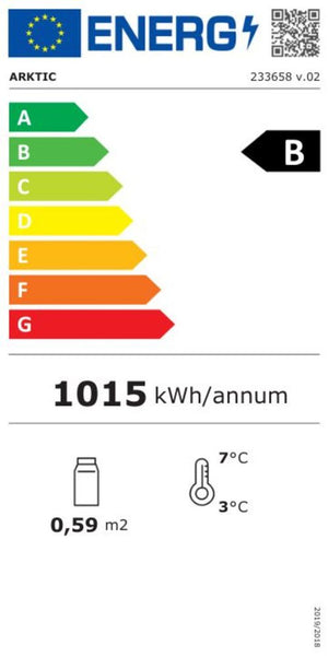 Koelvitrinekast 78L, Arktic, zwart, 230V/170W, 397x444x(H)940mm