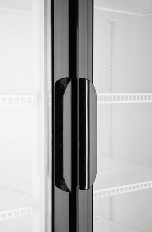 Backbar koelkast met lichtbak, dubbele deur, Arktic, 512L, Zwart, 230V/510W, 1120x585x(H)1900mm