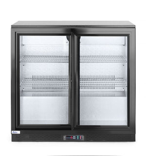 Backbar koelkast met schuifdeuren, Arktic, 158L, Zwart, 230V/160W, 520x900x(H)870mm