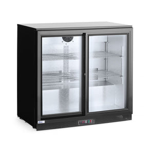 Backbar koelkast met schuifdeuren, Arktic, 158L, Zwart, 230V/160W, 520x900x(H)870mm