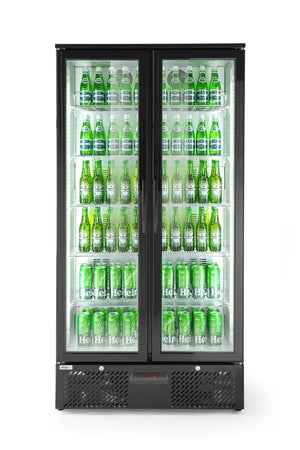 Backbar koelkast met dubbele deuren, Arktic, 384L, Zwart, 230V/365W, 940x635x(H)1983mm