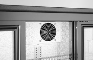 Backbar koelkast met drie schuifdeuren, Arktic, 254L, Zwart, 230V/160W, 1350x520x(H)865mm