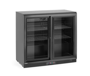 Backbar koelkast met schuifdeuren, Arktic, 158L, Zwart, 230V/160W, 520x900x(H)870mm