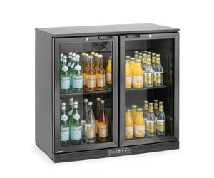 Backbar koelkast met dubbele deur, Arktic, 158L, Zwart, 230V/160W, 530x900x(H)870mm