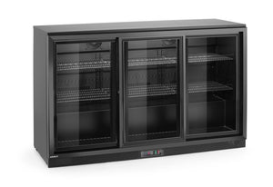 Backbar koelkast met 3 schuifdeuren, Arktic, 254L, Zwart, 230V/160W, 520x1350x(H)870mm