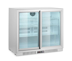 Backbar koelkast met 2 schuifdeuren, Arktic, 150L, Zilver, 230V/175W, 900x520x(H)840mm