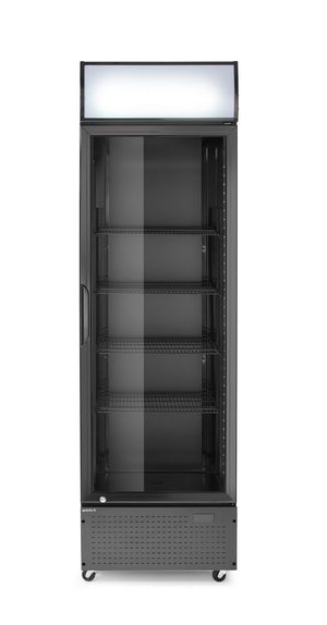 Backbar koelkast met lichtbak, enkele deur, Arktic, 254L, Zwart, 230V/250W, 605x578x(H)1980mm