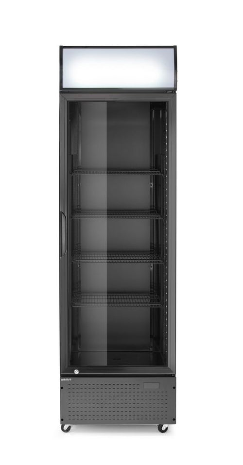 Backbar koelkast met lichtbak, enkele deur, Arktic, 254L, Zwart, 230V/250W, 605x578x(H)1980mm