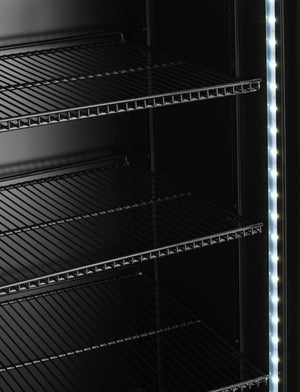 Backbar koelkast met lichtbak, dubbele deur, Arktic, 512L, Zwart, 230V/510W, 585x1120x(H)1900mm