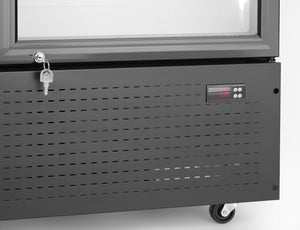 Backbar koelkast met lichtbak, dubbele deur, Arktic, 512L, Zwart, 230V/510W, 585x1120x(H)1900mm