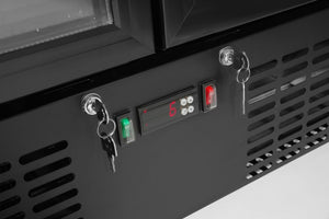 Backbar koelkast met dubbele deur, Arktic, 477L, Zwart, 230V/365W, 530x900x(H)1820mm