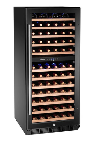 Wijnkoeler, 2 zones, 124 flessen, Arktic, Zwart, 569x595x(H)1397mm