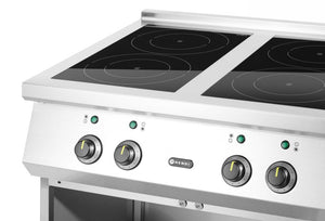 Inductiekookplaat, 4 kookzones, HENDI, 400V/17000W, 800x720x(H)854mm