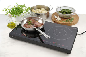 Dubbele inductiekookplaat, HENDI, Kitchen Line, 230V/3500W, 608x405x(H)54mm