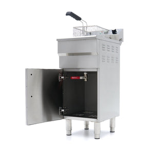 Frituurpan - 16 L - 1 Mand - met Tapkraan en Opbergruimte - 230V