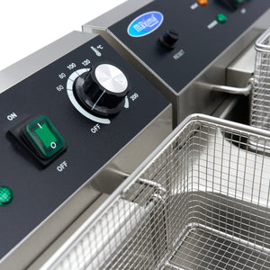 Frituurpan - 2 x 16 L - 2 Manden - met Tapkraan en Opbergruimte - 230V