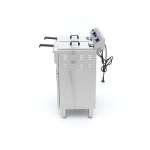 Frituurpan - 2 x 16 L - 2 Manden - met Tapkraan en Opbergruimte - 230V