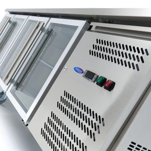 Koelwerkbank - 223 cm - 4 Glazen Deuren