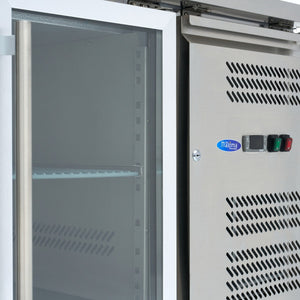 Koelwerkbank - 180 cm - 3 Glazen Deuren